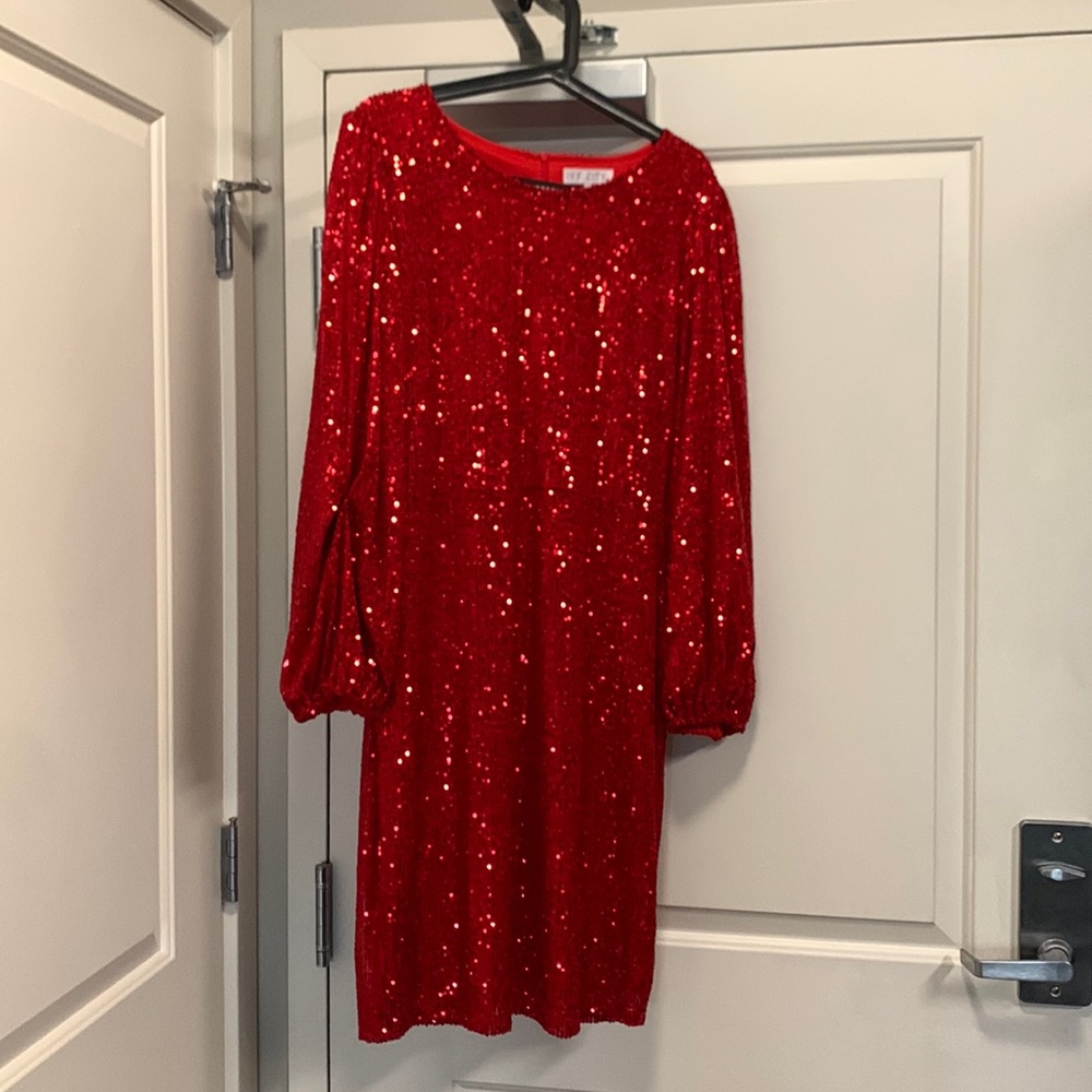 Gorgeous formal red sequin cocktail dress